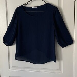 Elegant Navy Blue Women's Top